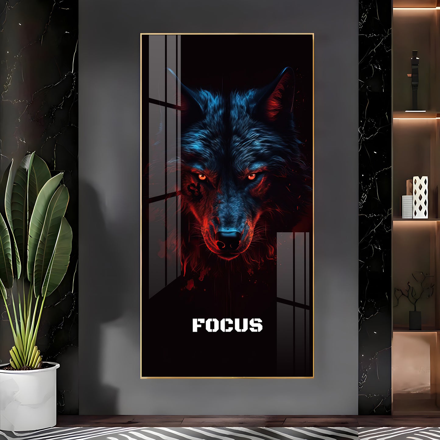 Alpha Wolf Premium Acrylic Vertical Wall Art