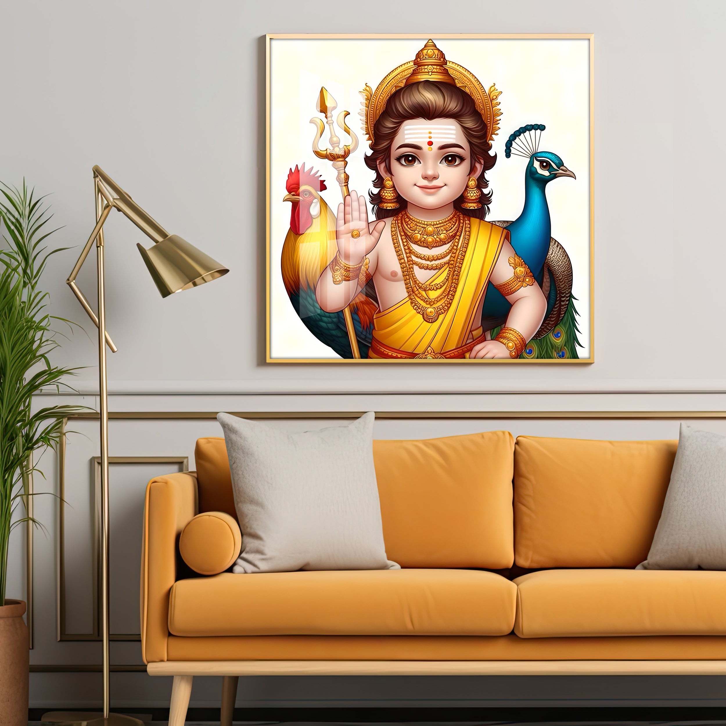 Lord Murugan Premium Acrylic Square Wall Art