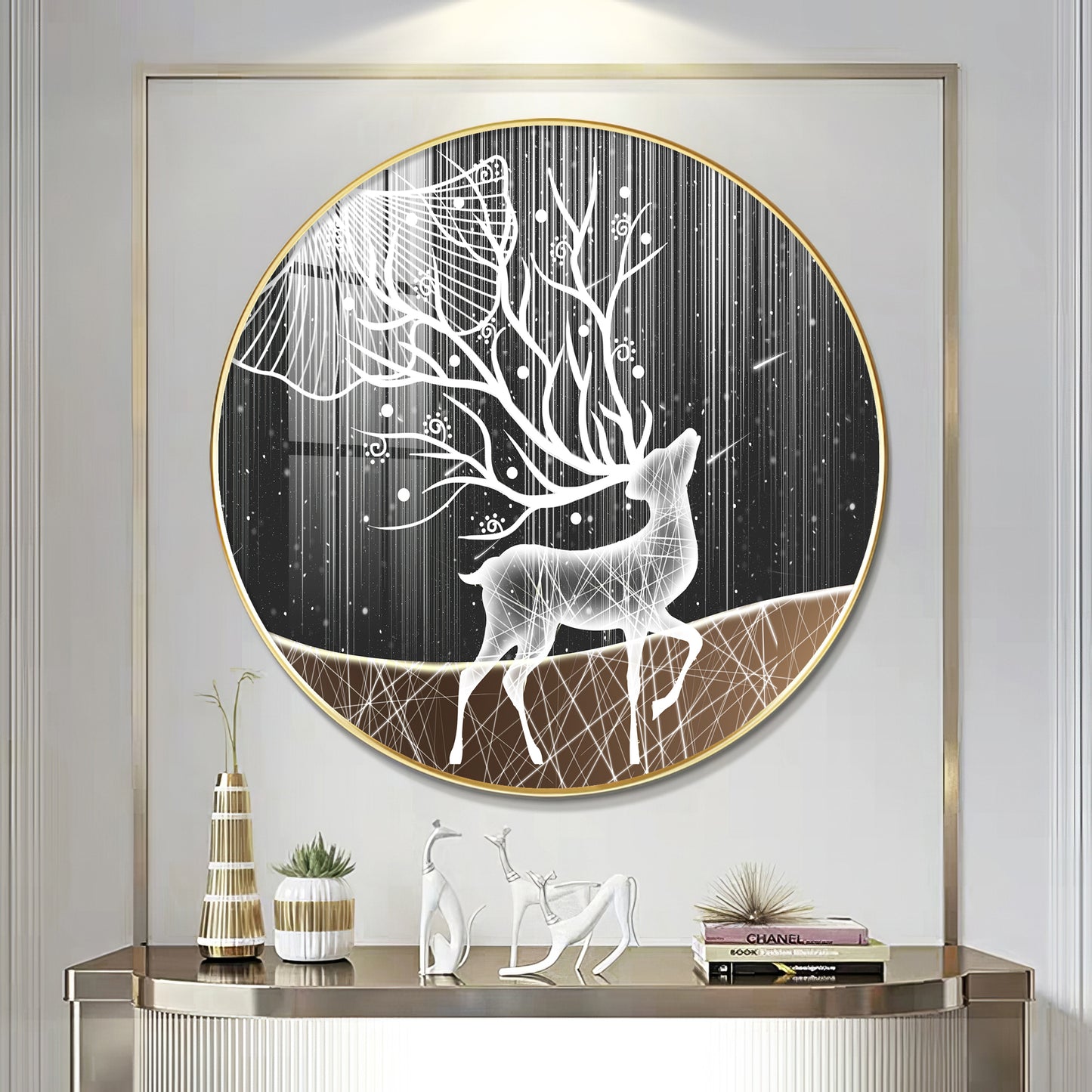 Radiance Deer Premium Acrylic Round Wall Art