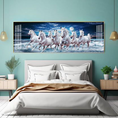 High-Quality Vastu Seven Running Horse Premium Acrylic Horizontal Wall Art