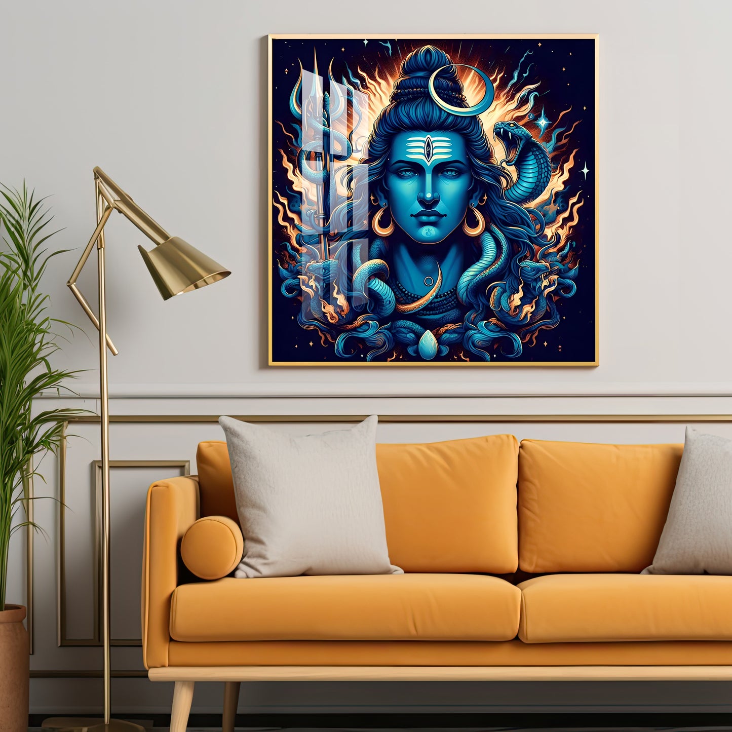 Lord Mahadev Shiva Premium Acrylic Square Wall Art