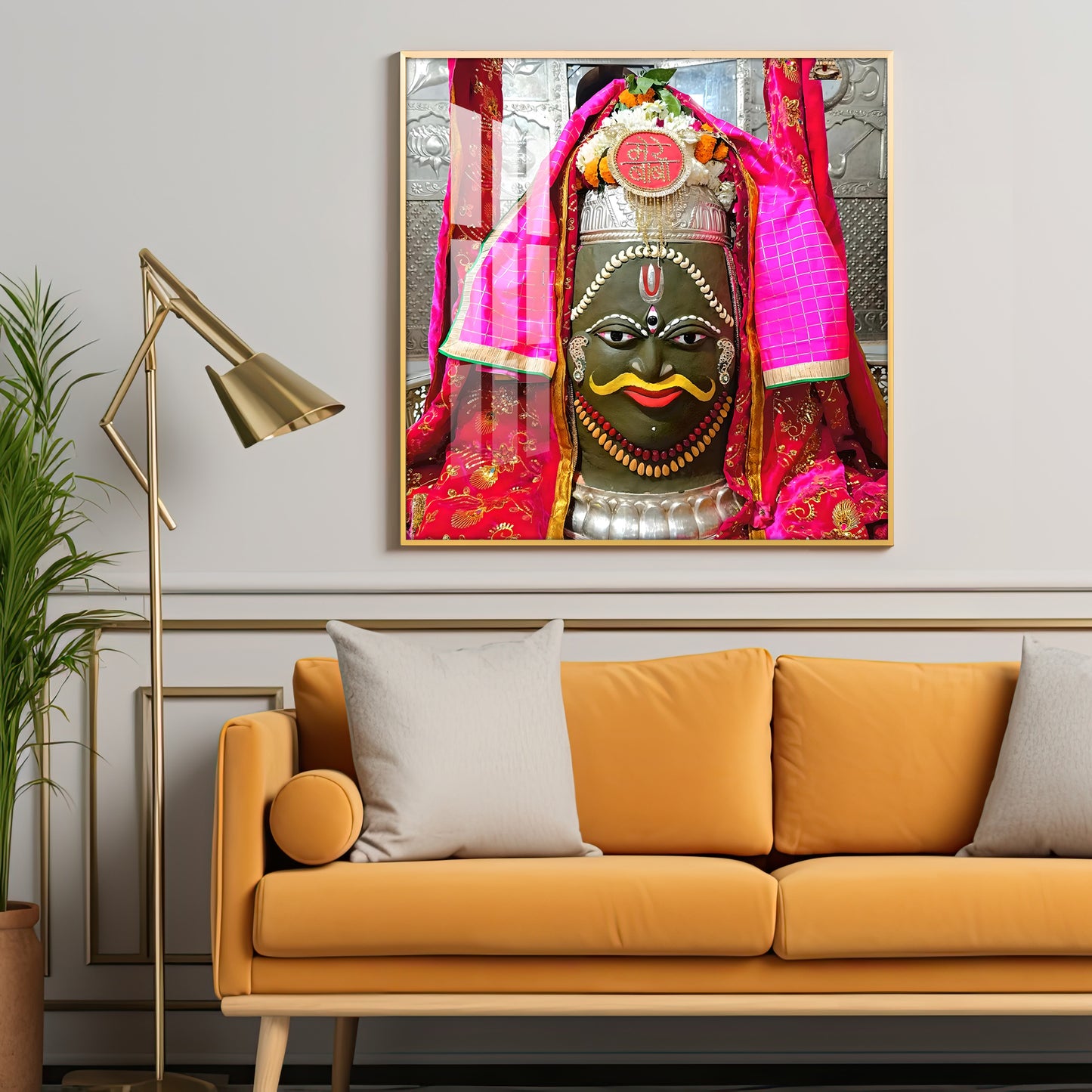 Shri Baba Mahakal Jotirling Premium Acrylic Square Wall Art