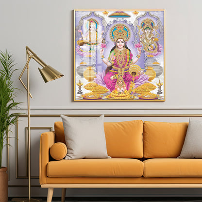 Maa Laxmi Deity Premium Acrylic Square Wall Art