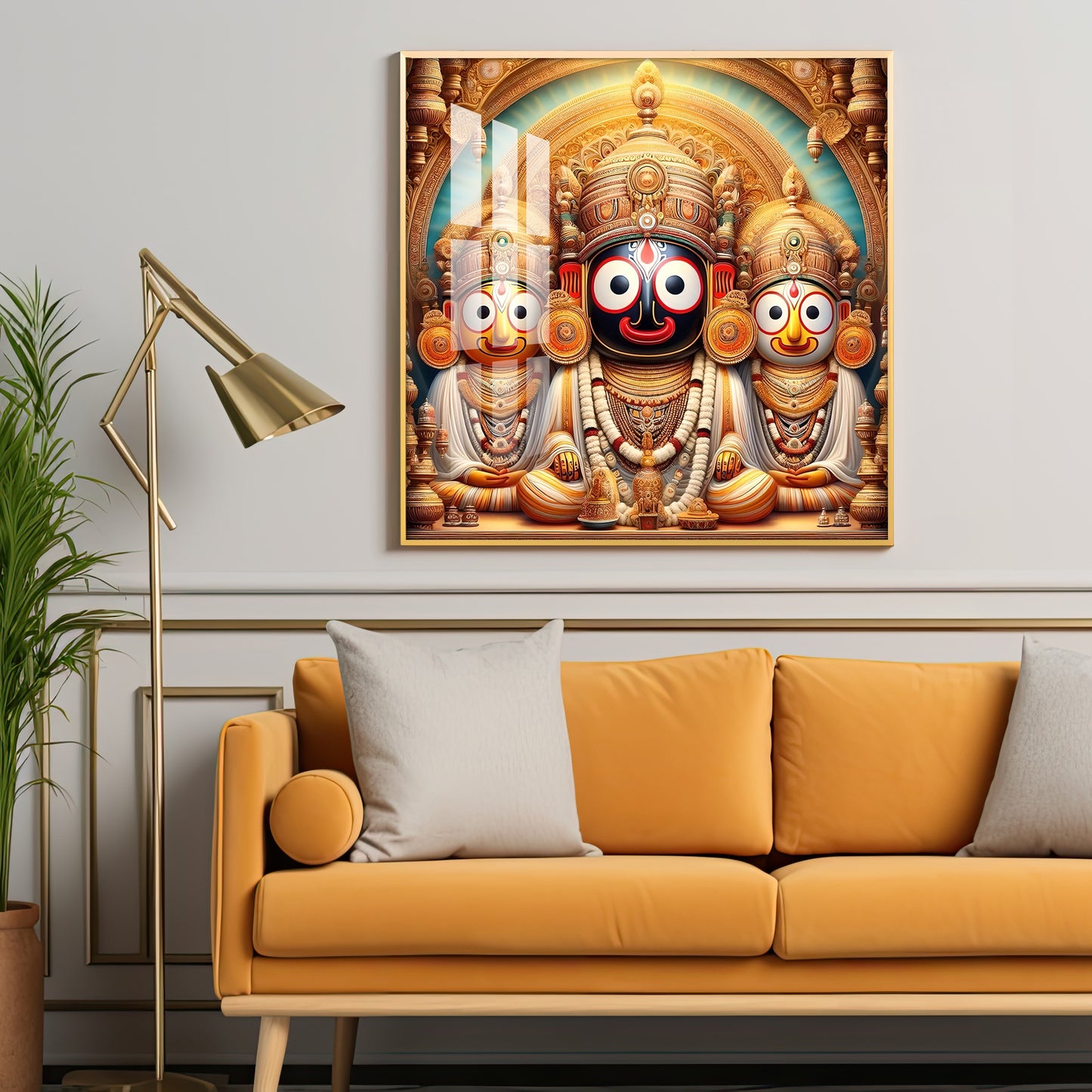 Celestial Harmony of Lord Jagannath Premium Acrylic Square Wall Art