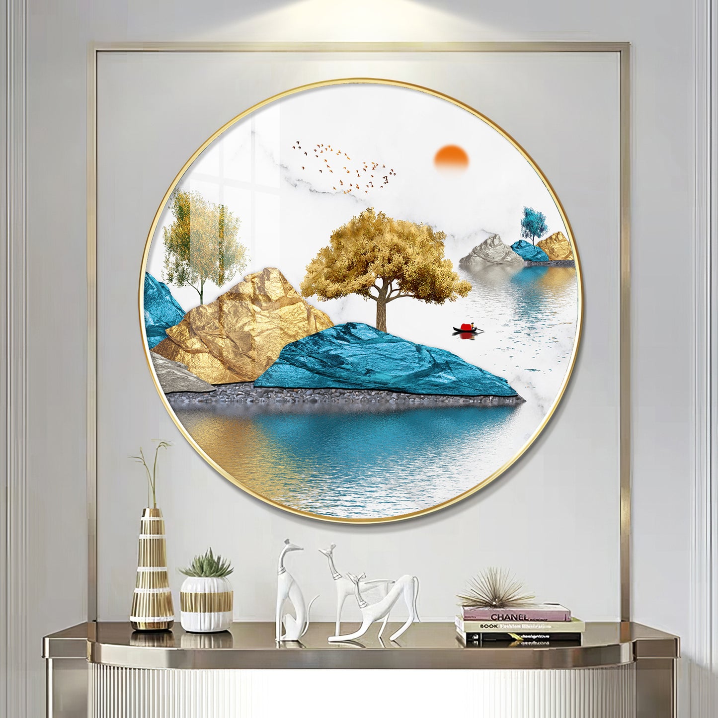 Lakebound Ascent Premium Acrylic Round Wall Art