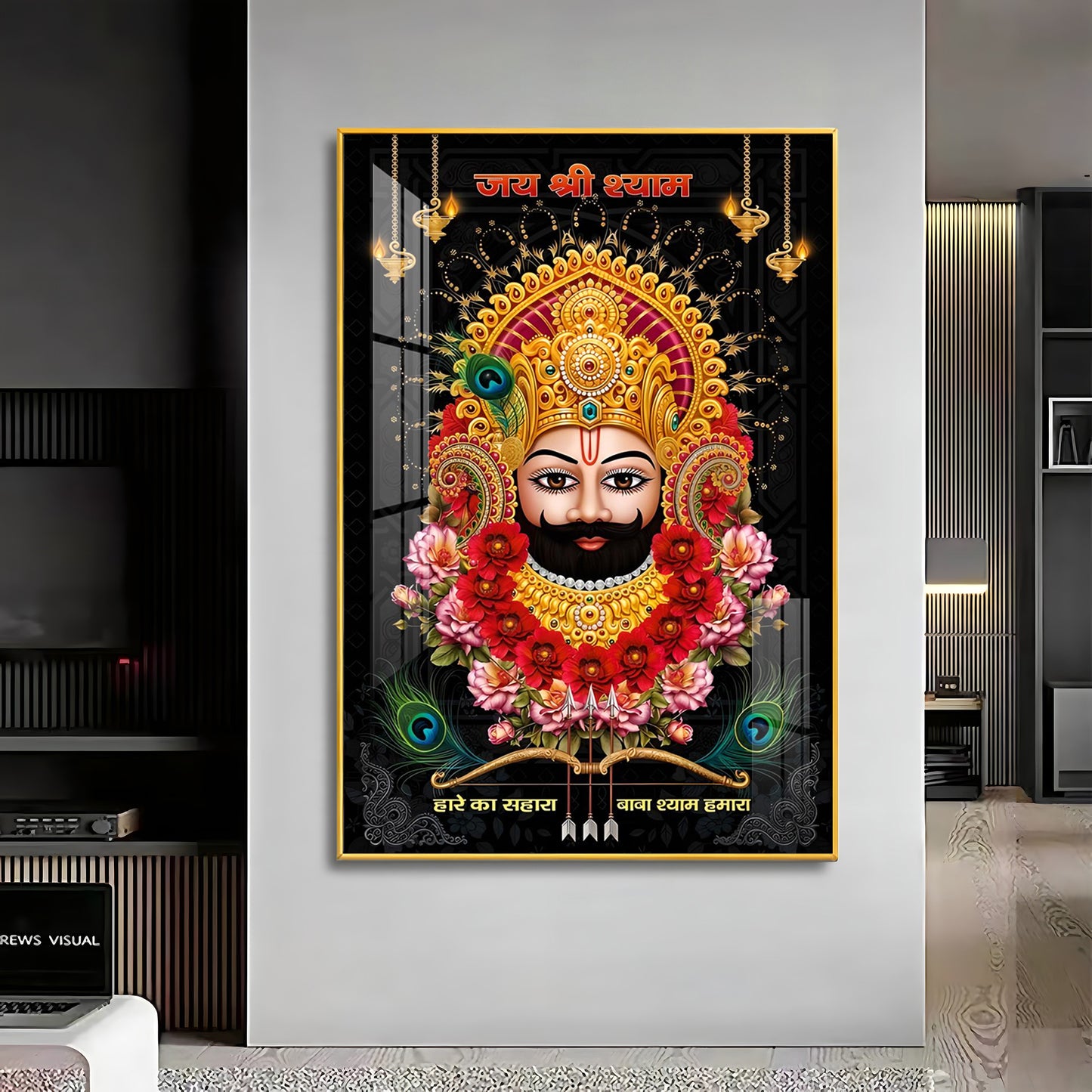 Khatu Shyam Baba Premium Acrylic Vertical Wall Art