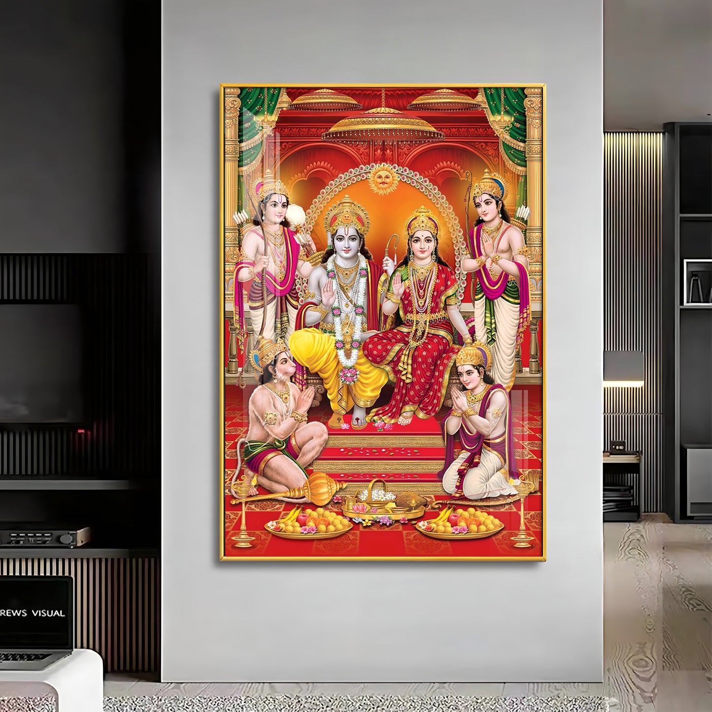 Shri Ram Darbar Premium Acrylic Vertical Wall Art