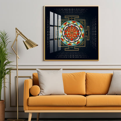 Shri Yantra Premium Acrylic Square Wall Art