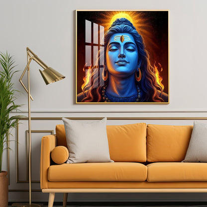 Lord Shiv Shambhu Premium Acrylic Square Wall Art