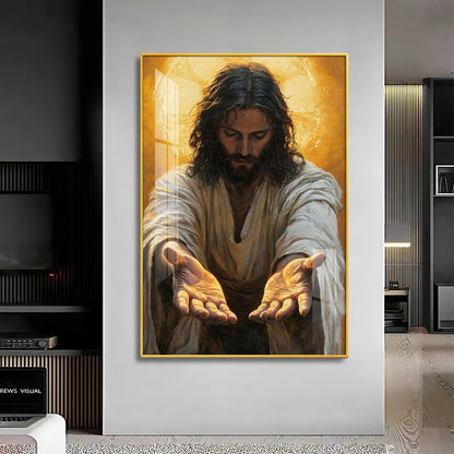 Faithful Jesus Hands Premium Acrylic Wall Art