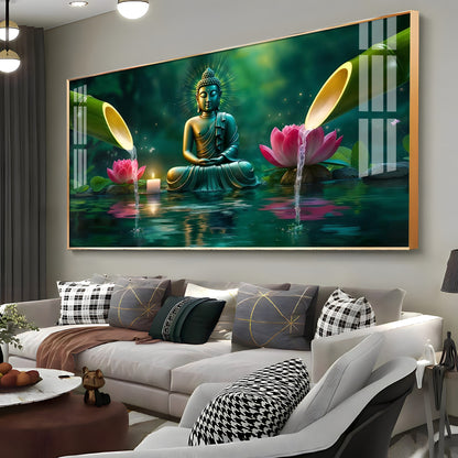 Deep Meditating Buddha Premium Acrylic Horizontal Wall Art