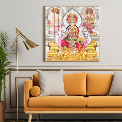 Spiritual Laxmi Ji Premium Acrylic Square Wall Art