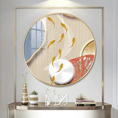 Aqua Whirl Premium Acrylic Round Wall Art