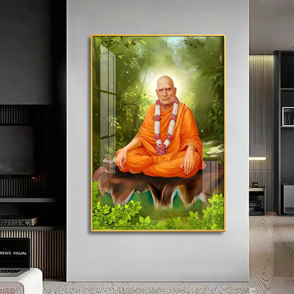 Contemplation Shri Swami Samartha Premium Vertical Acrylic Wall Art