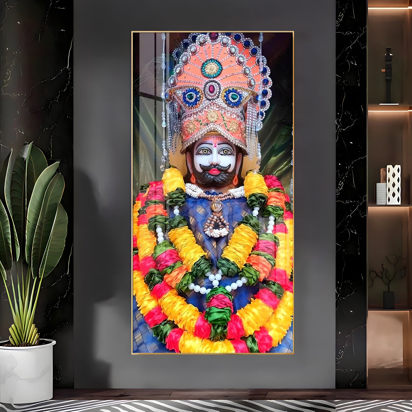 Khatu Shyam Baba Premium Acrylic Vertical Wall Art