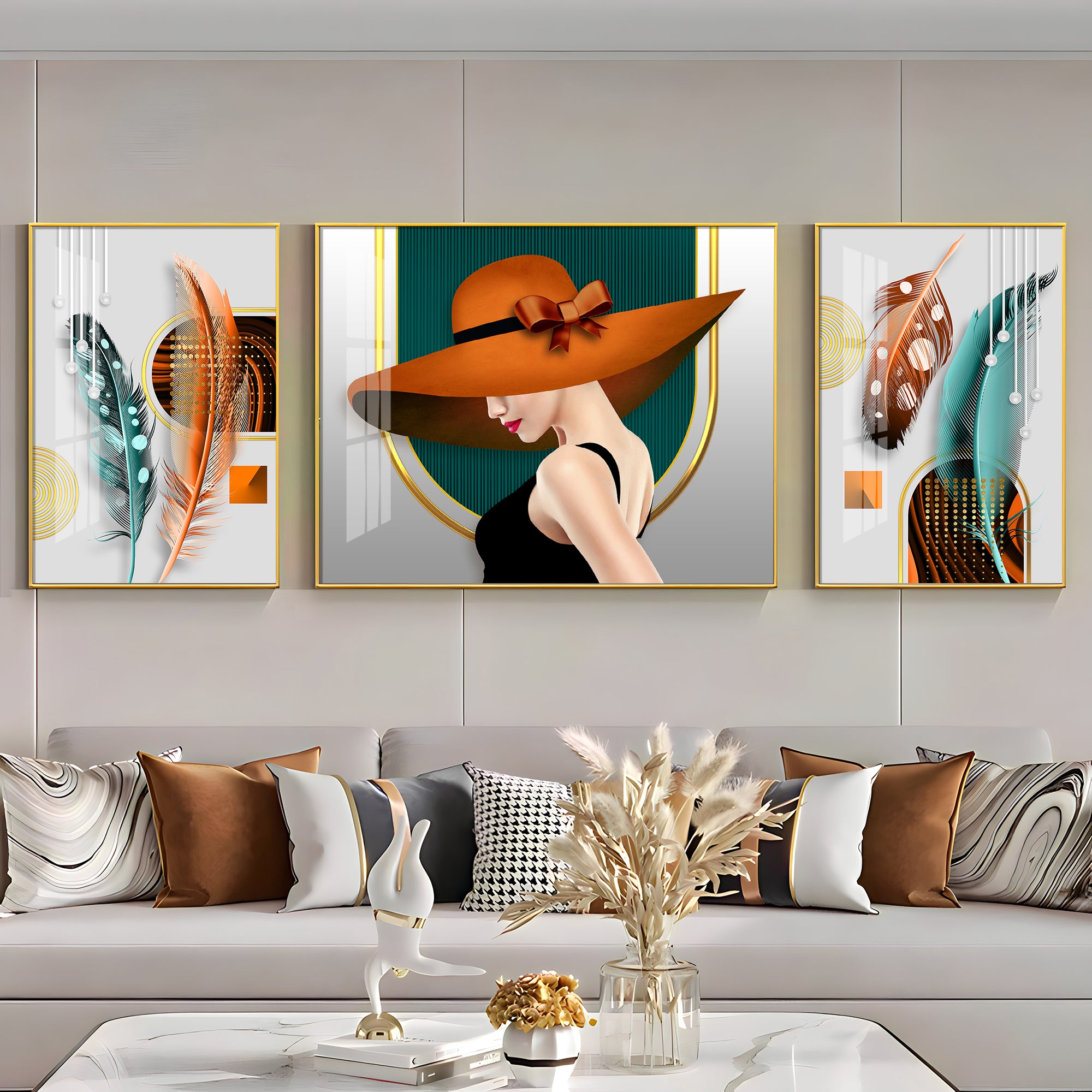 Modern Women Premium Acrylic Wall Art (Set of 3)