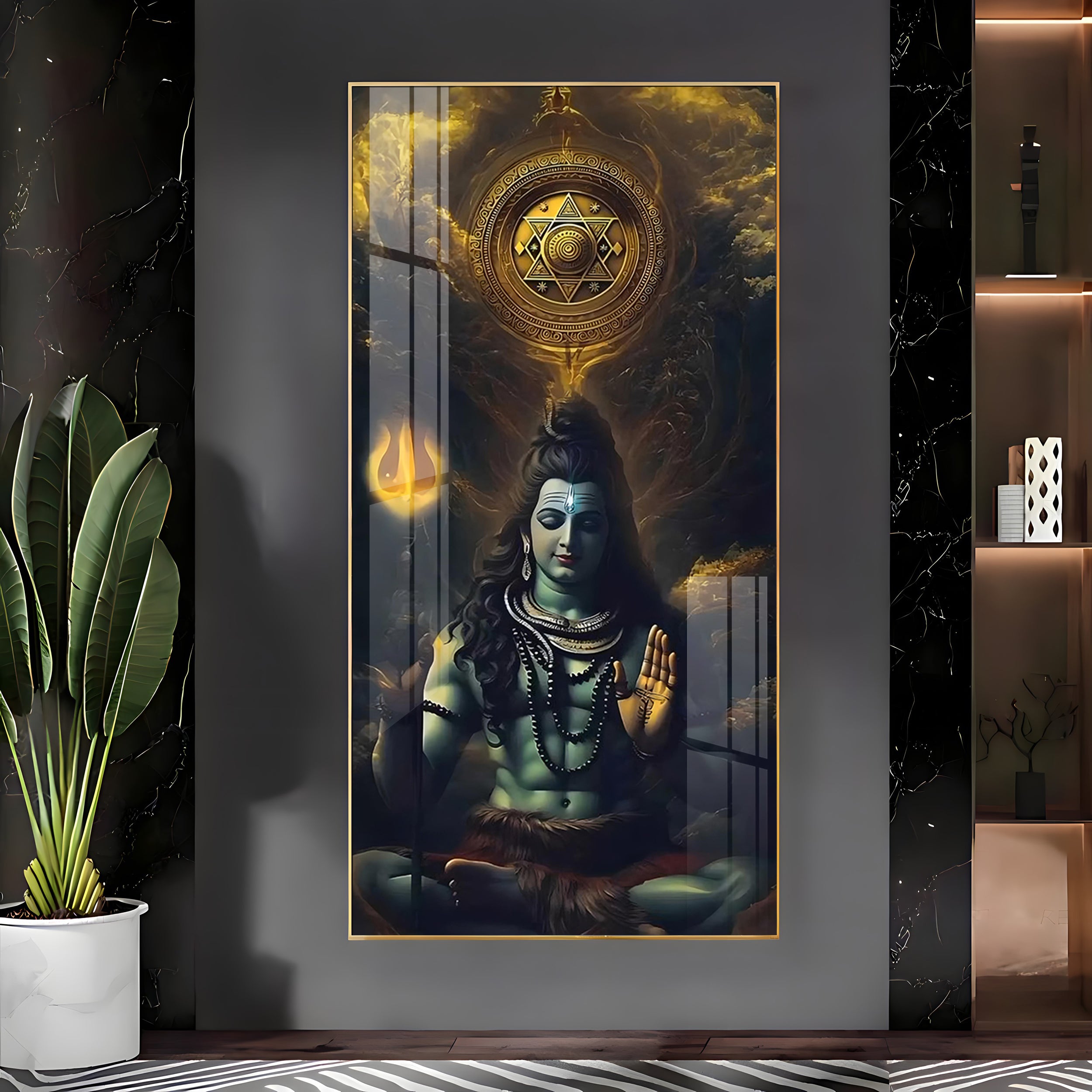 Shiv Saadhna Premium Acrylic Vertical Wall Art