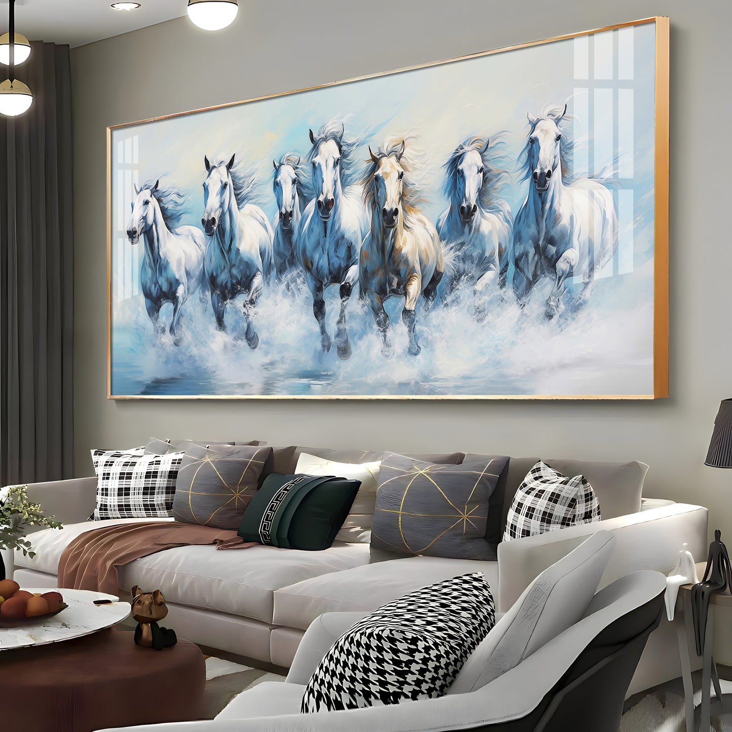 Fairytale Seven Horses Premium Acrylic Horizontal Wall Art