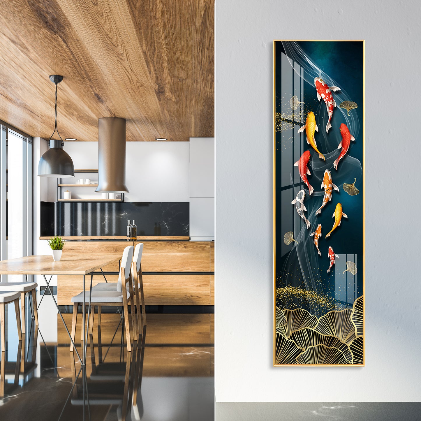 Koi Fish Premium Acrylic Vertical Wall Art