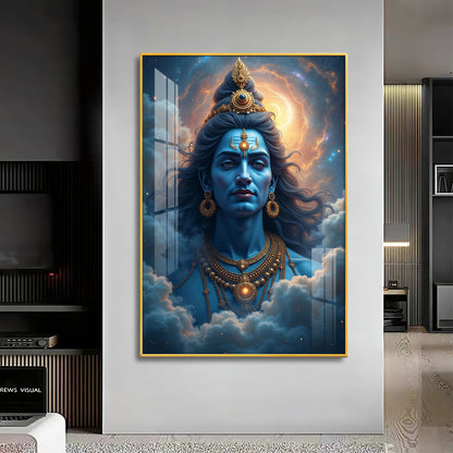 Lord Shiva Cloudscape Premium Acrylic Wall Art