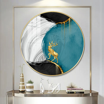 Chromatic Abstract Premium Acrylic Round Wall Art