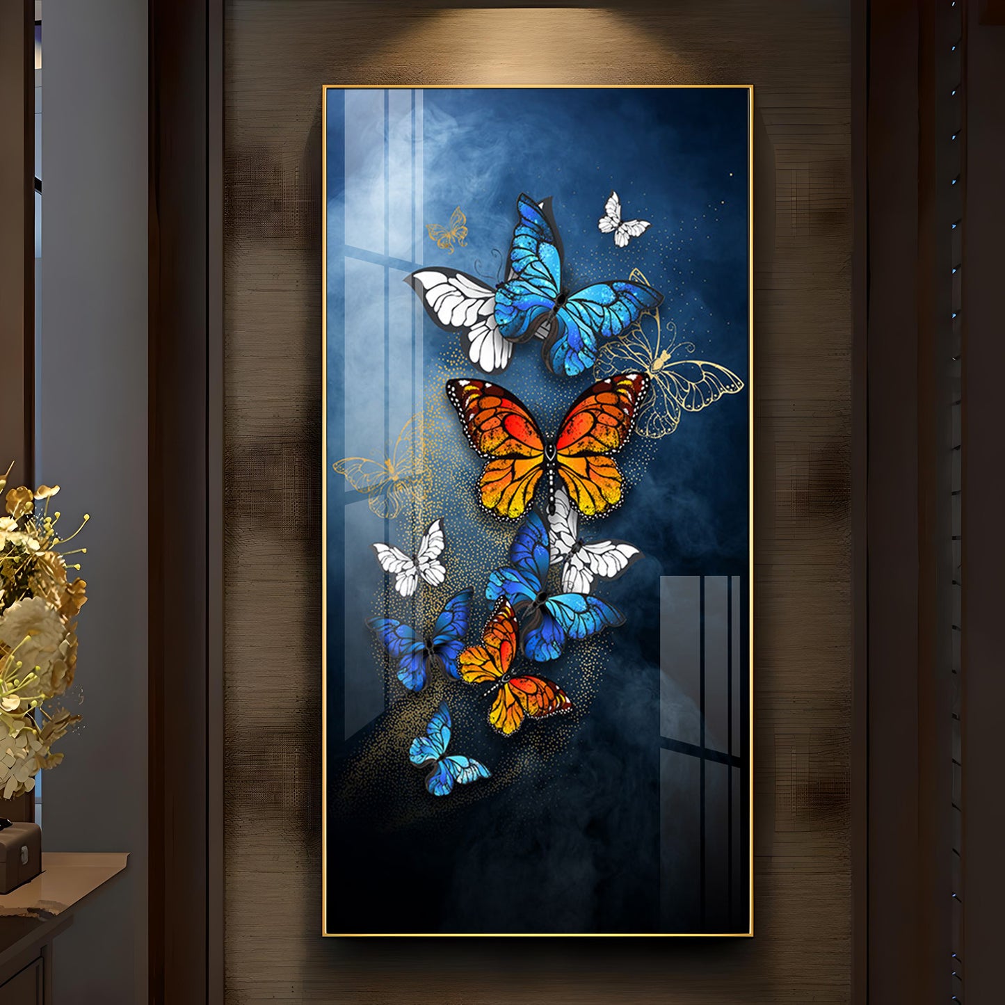 Colorful Butterflies Luxury Crystal Wall Art