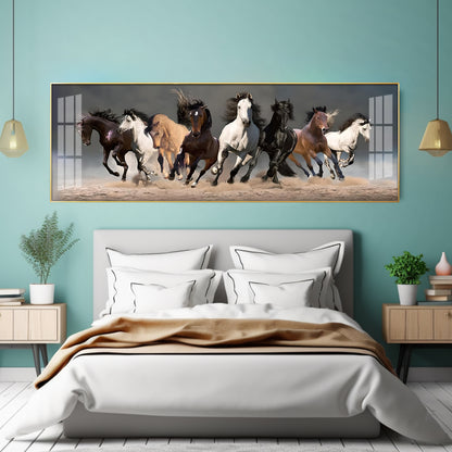 Running Horses Premium Acrylic Horizontal Wall Art