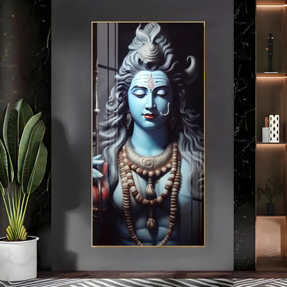 Shiv Shambhu Premium Acrylic Vertical Wall Art