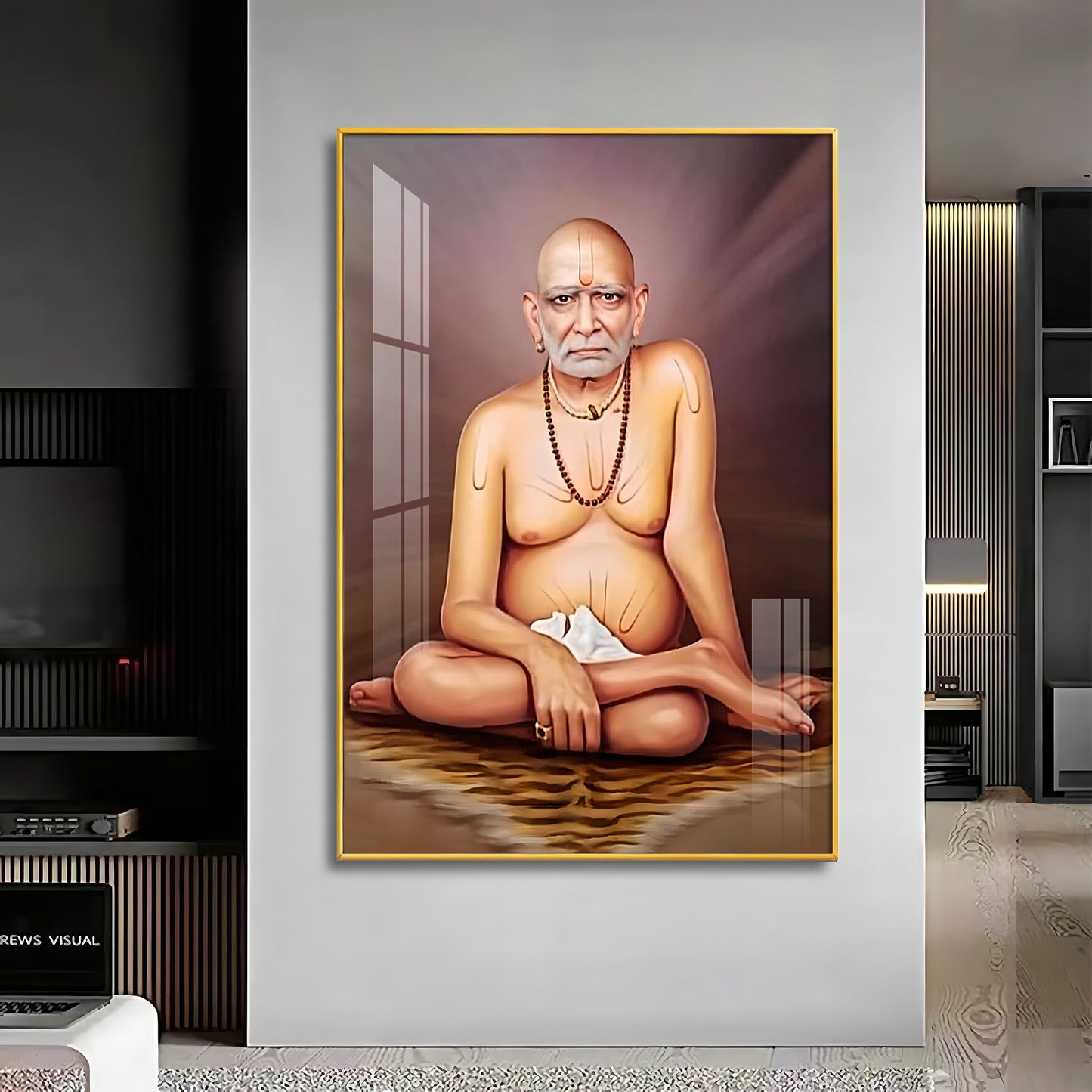 Noir Reflection Shri Swami Samartha Premium Vertical Acrylic Wall Art