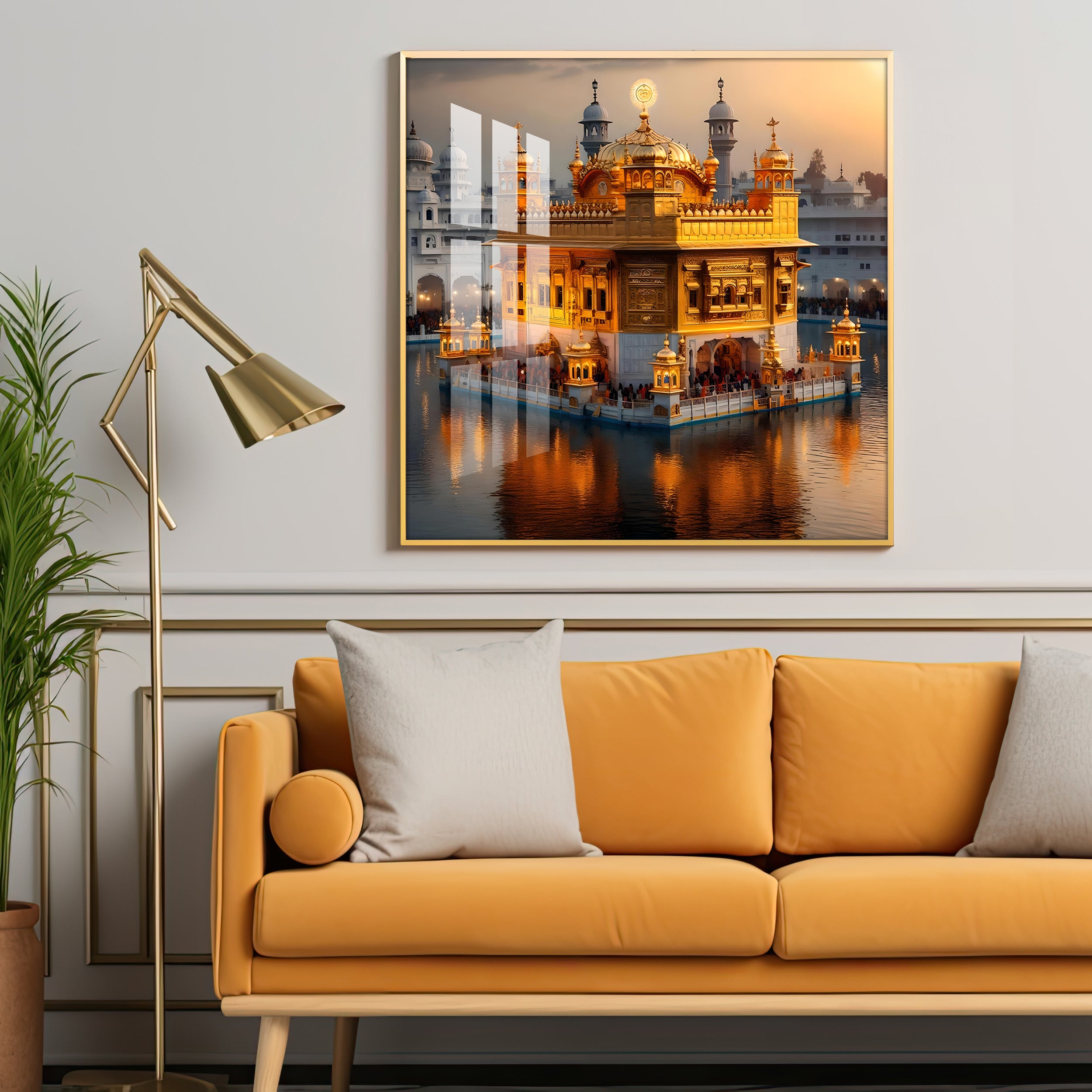 The Golden Temple of Amritsar Premium Acrylic Square Wall Art