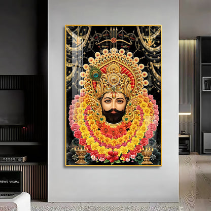 Majestic Shyam Baba Premium Acrylic Vertical Wall Art