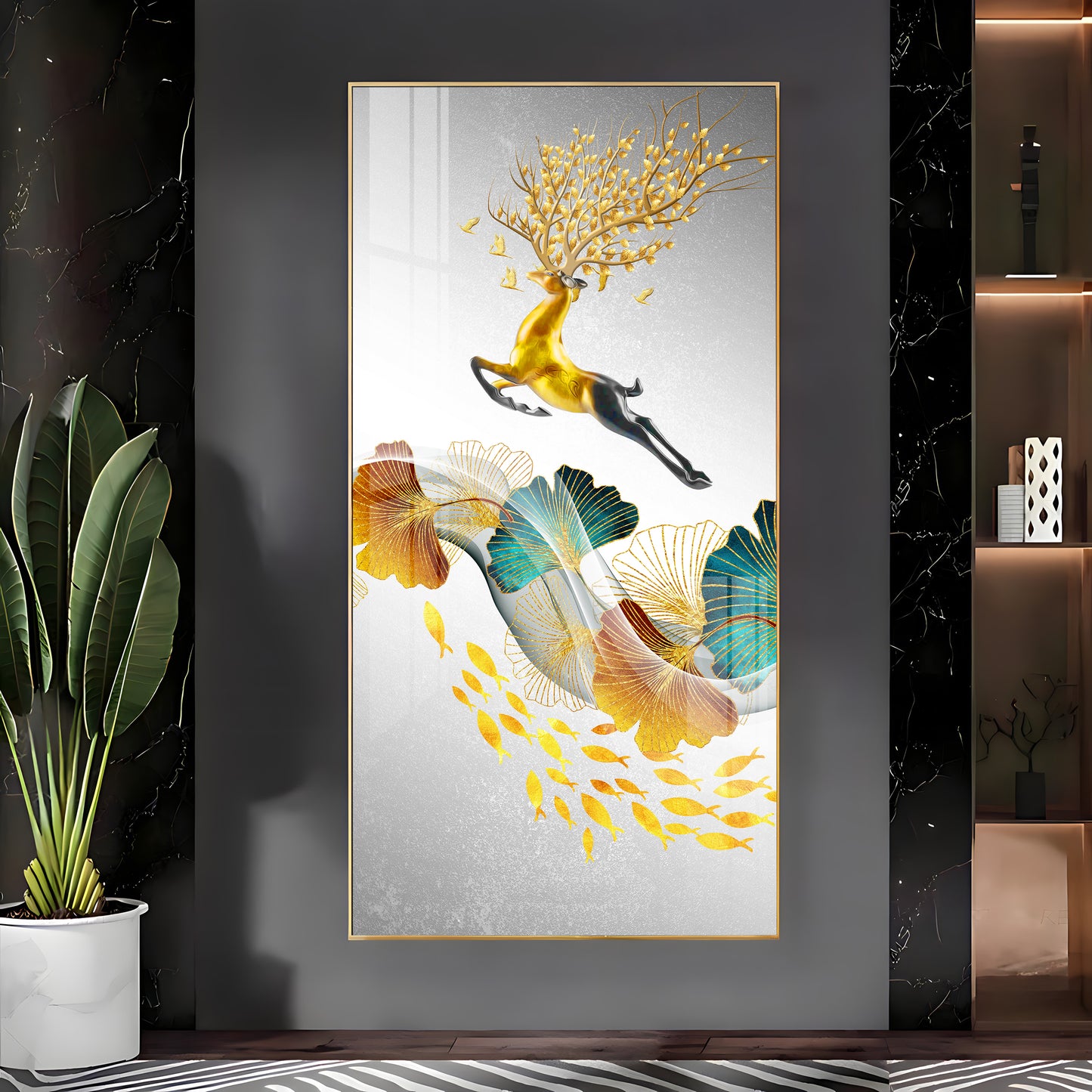 Luxury Deer Premium Acrylic Vertical Wall Art