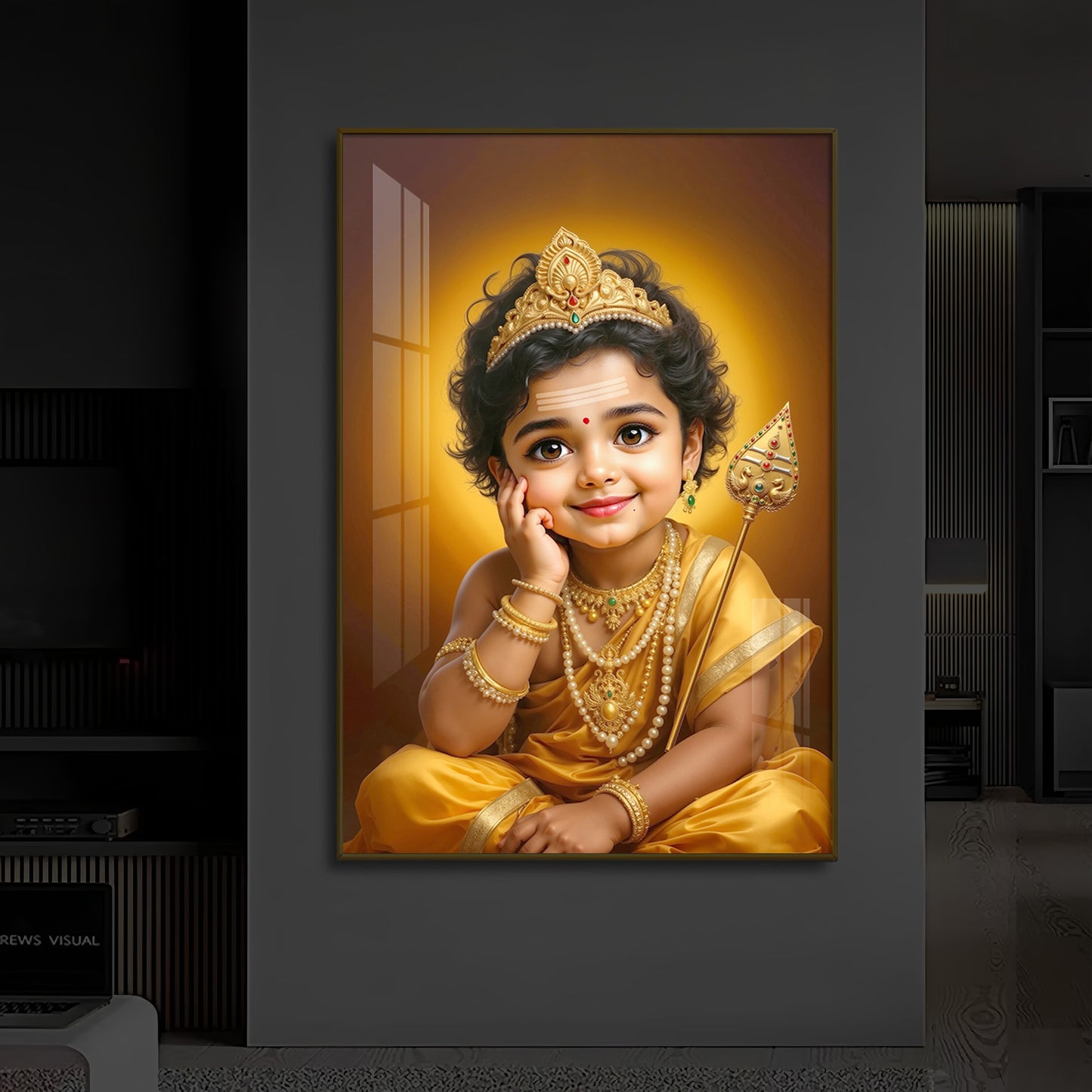 Baby Murugan Modern Luxury Backlight Vertical Wall Art