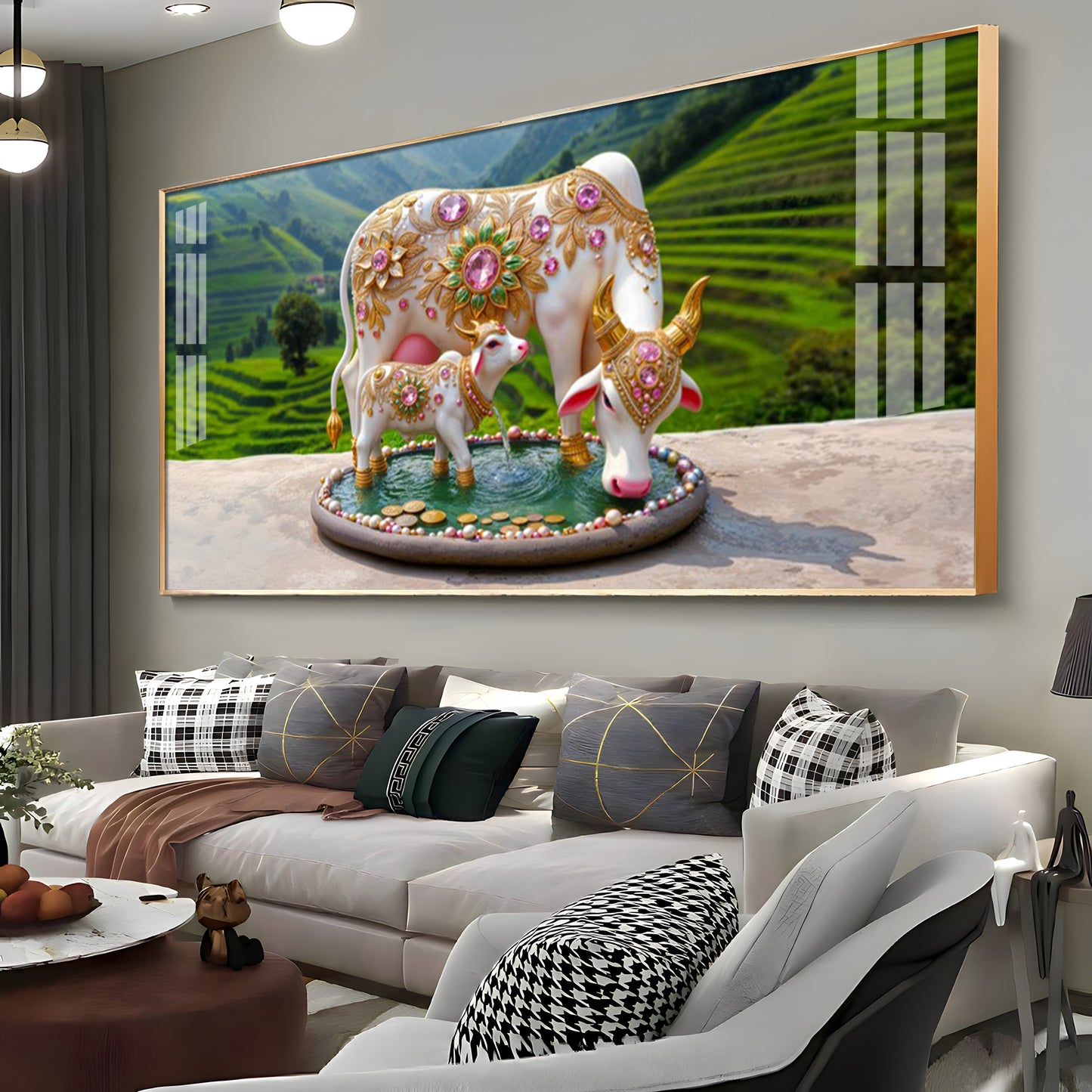 Holy Kamdhenu Premium Acrylic Horizontal Wall Art