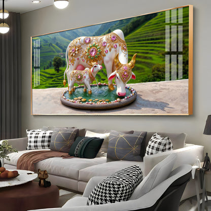 Holy Kamdhenu Premium Acrylic Horizontal Wall Art