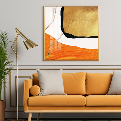 Golden Rust Premium Acrylic Square Wall Art