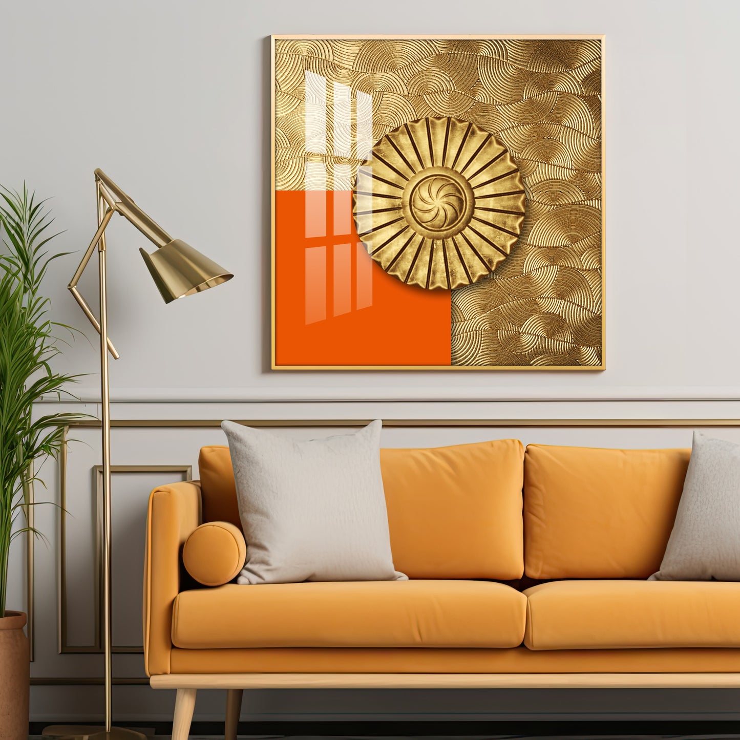 Luxury Golden Mandala Premium Acrylic Square Wall Art