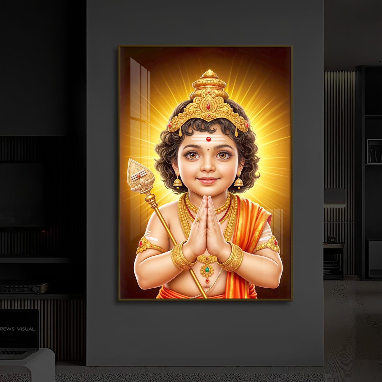 Murugan Ji Balroop Modern Luxury Backlight Vertical Wall Art