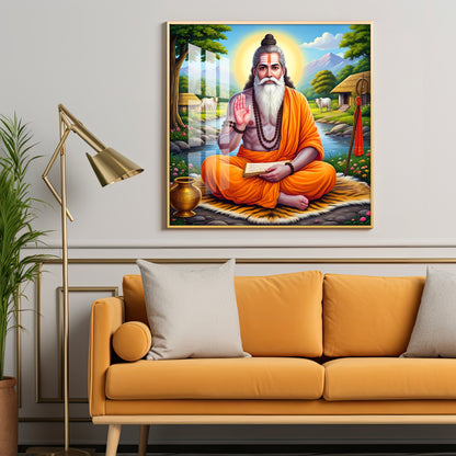 Veda Vyasa Maharshi Incarnation Premium Acrylic Square Wall Art