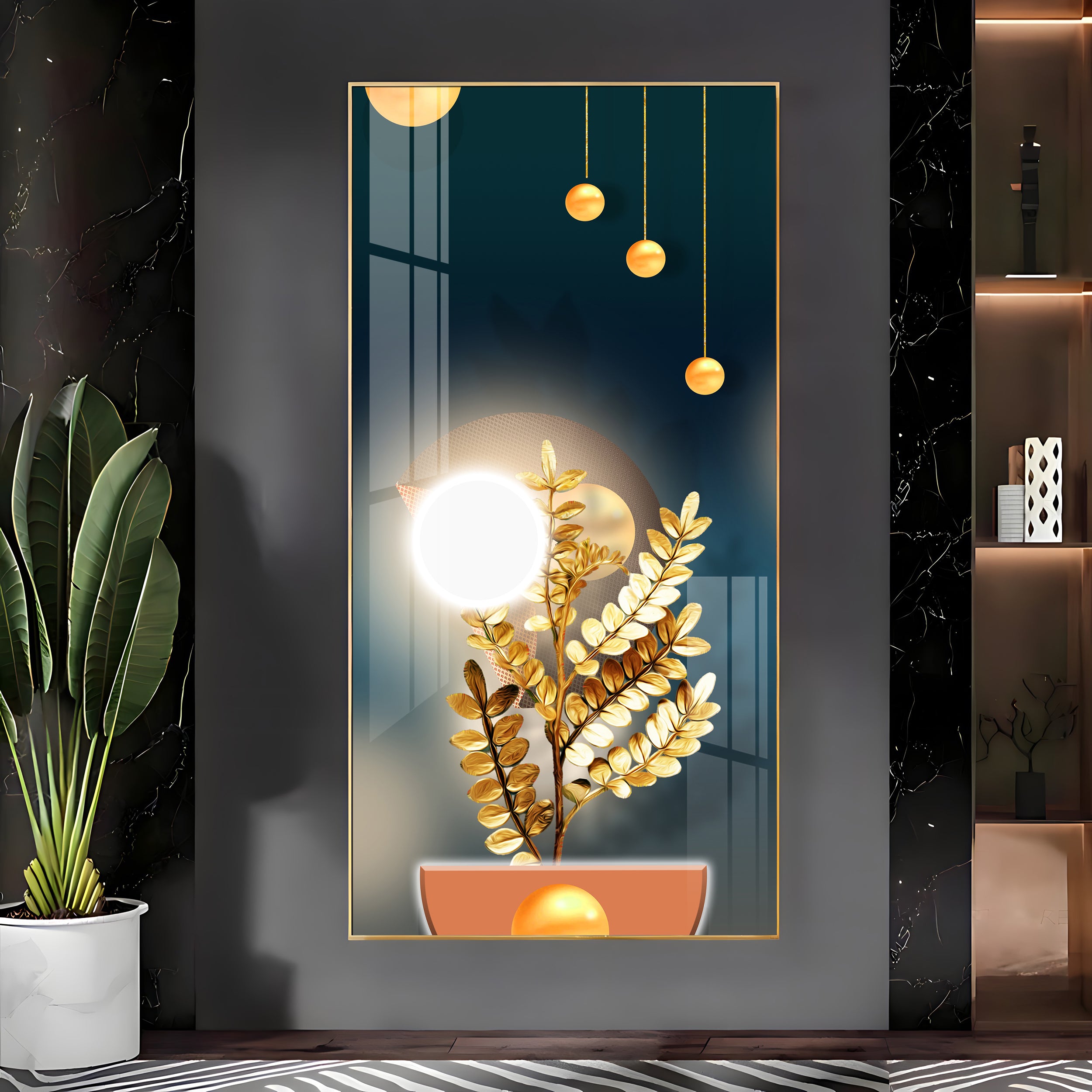Glowing Plant Premium Acrylic Vertical Wall Art