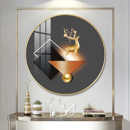 Antler Aesthetic Premium Acrylic Round Wall Art