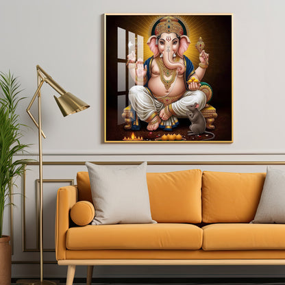 Ganesha Ji Premium Acrylic Square Wall Art