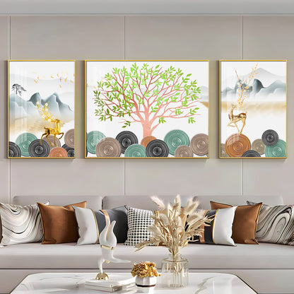 Blooming Tree Premium Acrylic Wall Art (Set of 3)