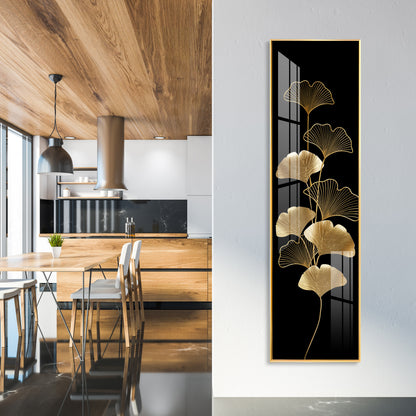 Ginkgo Leaf Design Premium Acrylic Vertical Wall Art
