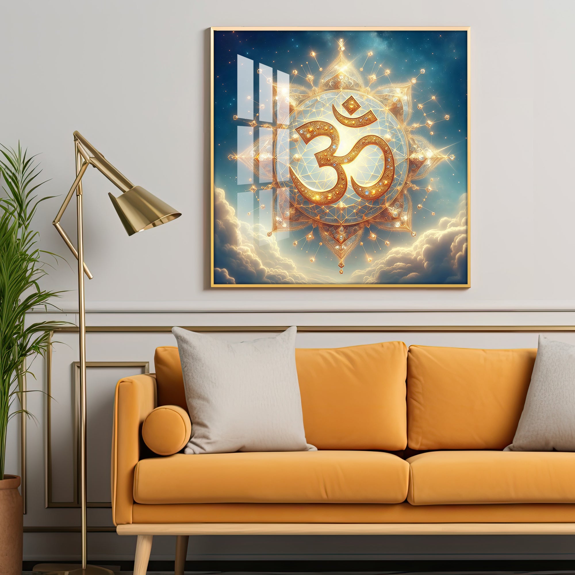 Divine Ohm Symbol Premium Acrylic Square Wall Art