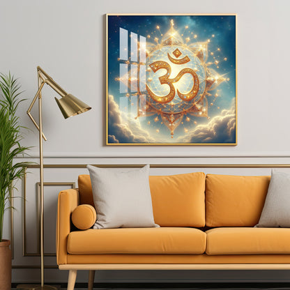 Divine Ohm Symbol Premium Acrylic Square Wall Art