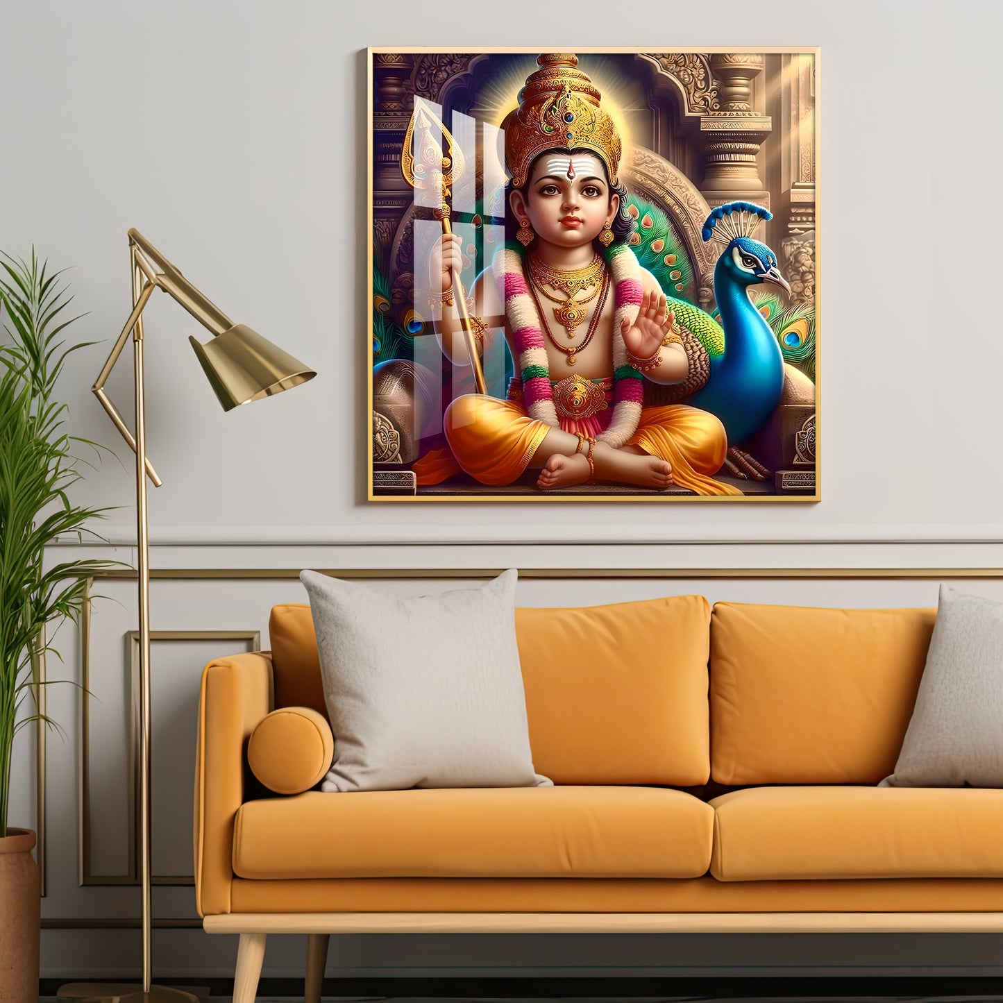 Lord Murugan Premium Acrylic Square Wall Art