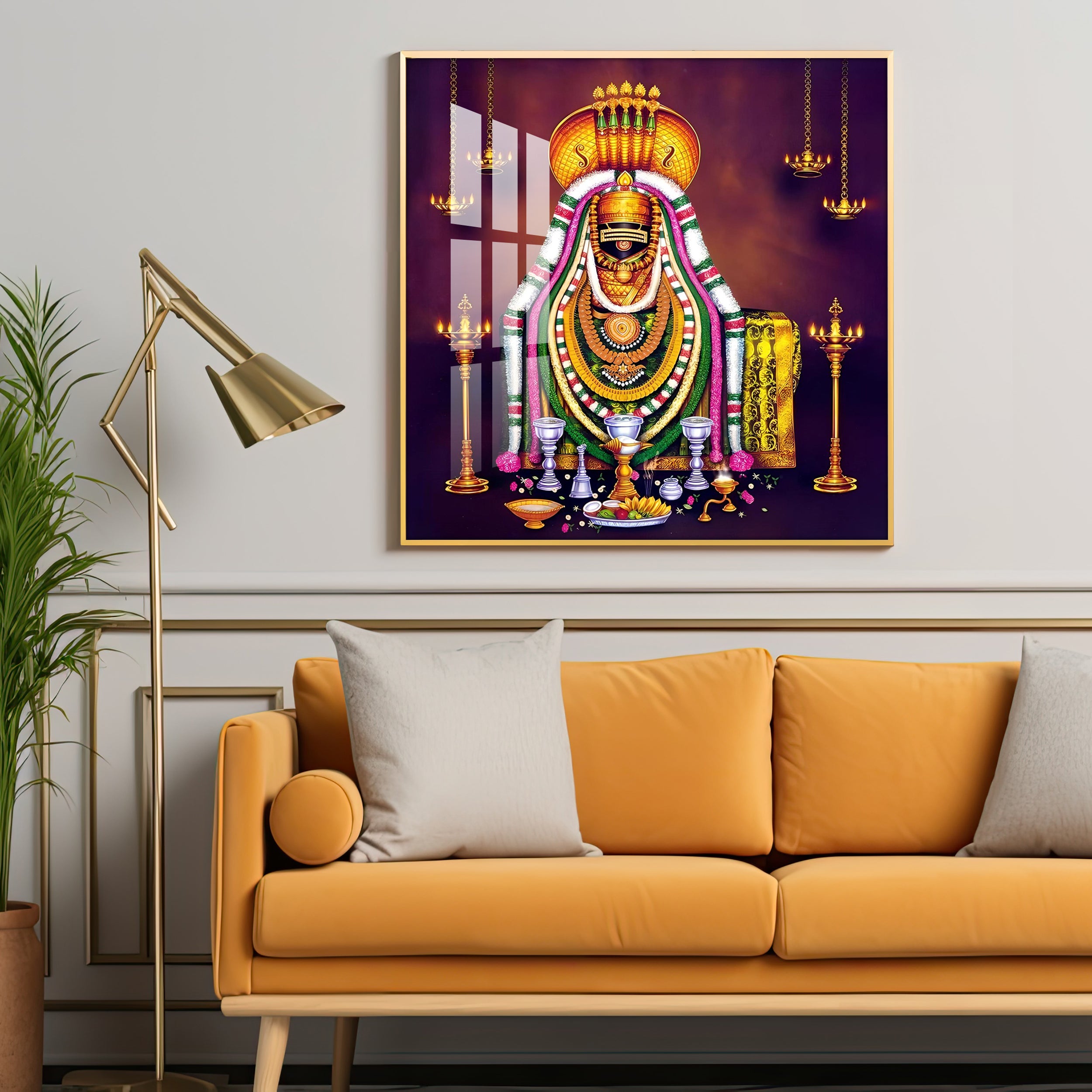 Lord Arunachaleswarar Premium Acrylic Square Wall Art