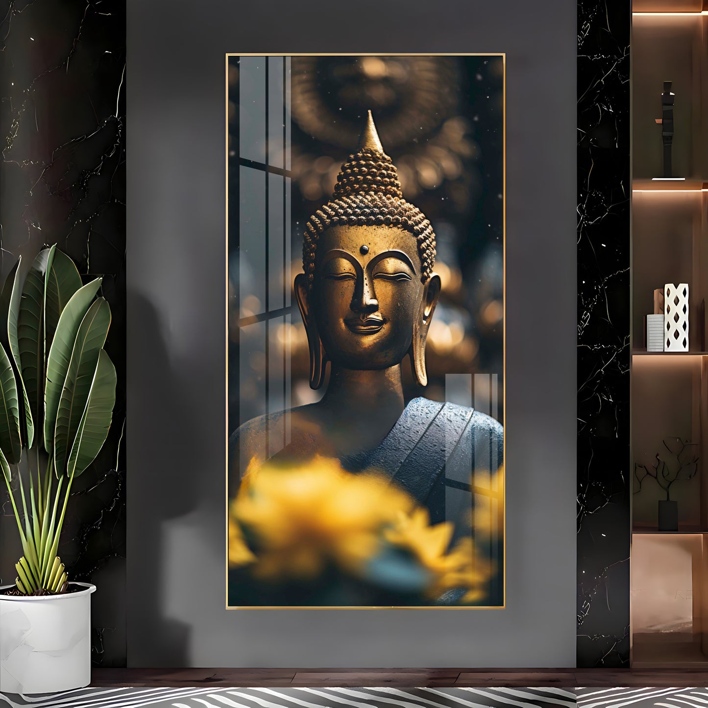 Serene Buddha Premium Acrylic Vertical Wall Art