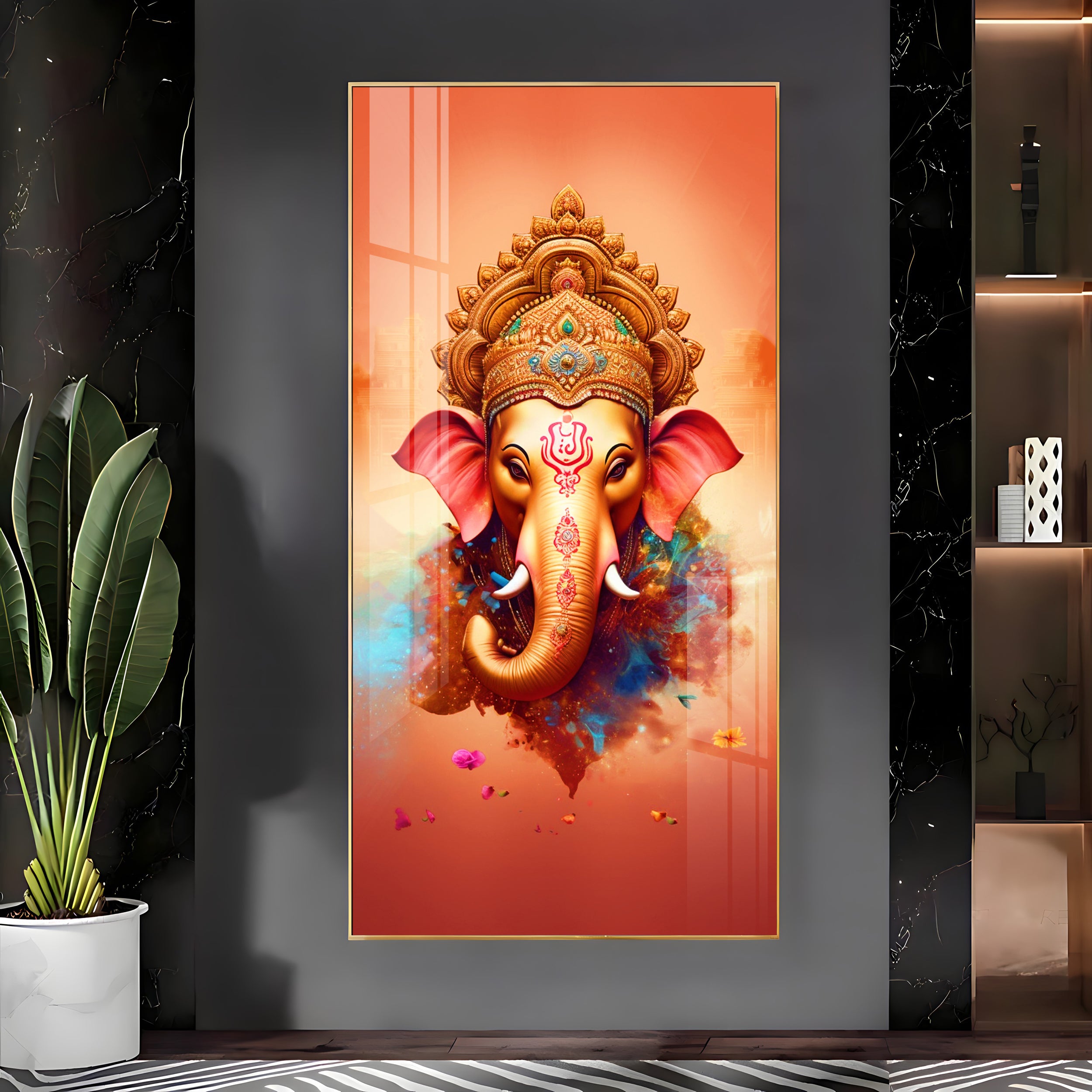 Ganpati Bappa Premium Acrylic Vertical Wall Art
